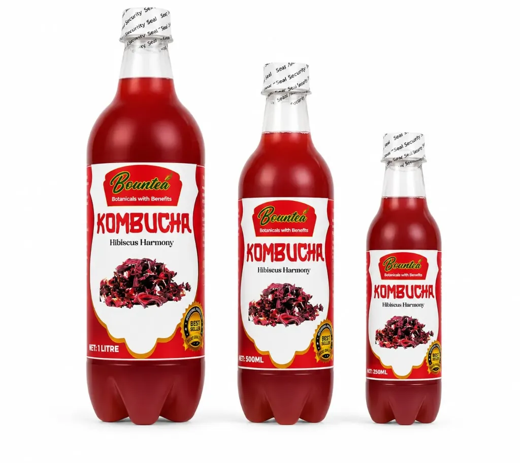 Bountea Hibiscus Harmony Kombucha 1l